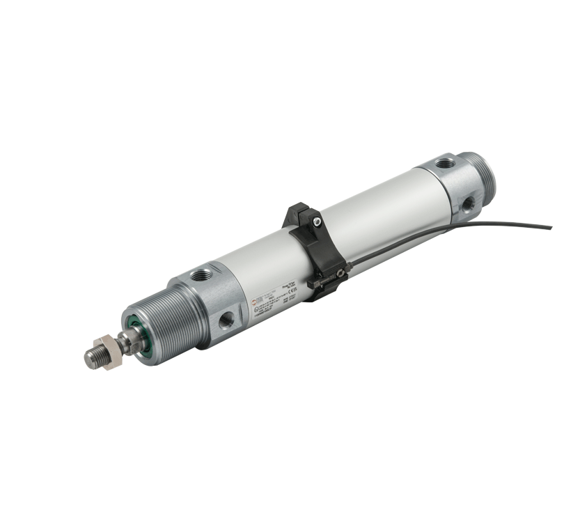 Uitbreiding van de serie: Bevestigingsbeugel voor vierkante sensor t.b.v. ronde cilinders RNDC-serie ø32, ø40 en ø50