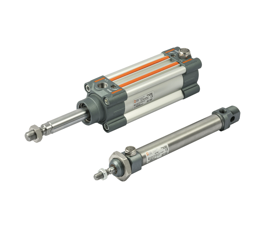 ISO 6432 en ISO 15552 cilinders Metal Work- EW versie met langere slag en DW versie met veer